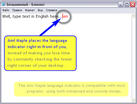 Aml Maple is a modern indicator of the active keyboard layout (current language)