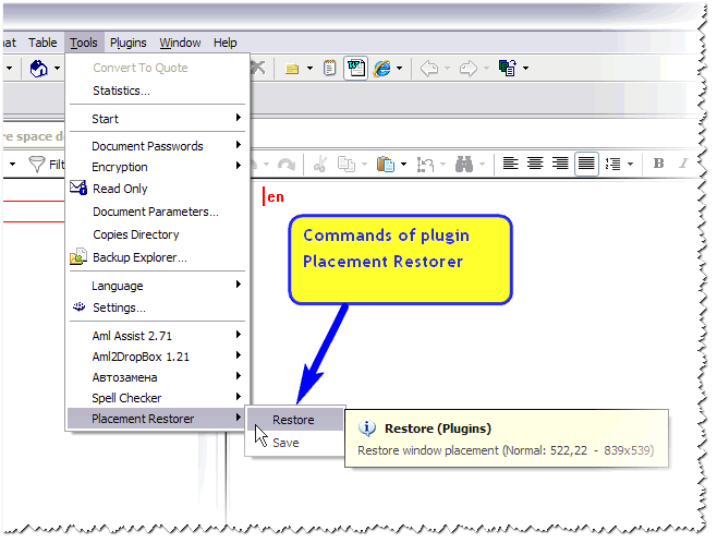   Placement Restorer